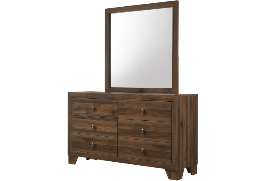 Crown Mark Millie Transitional Dresser And Mirror Set Dunk