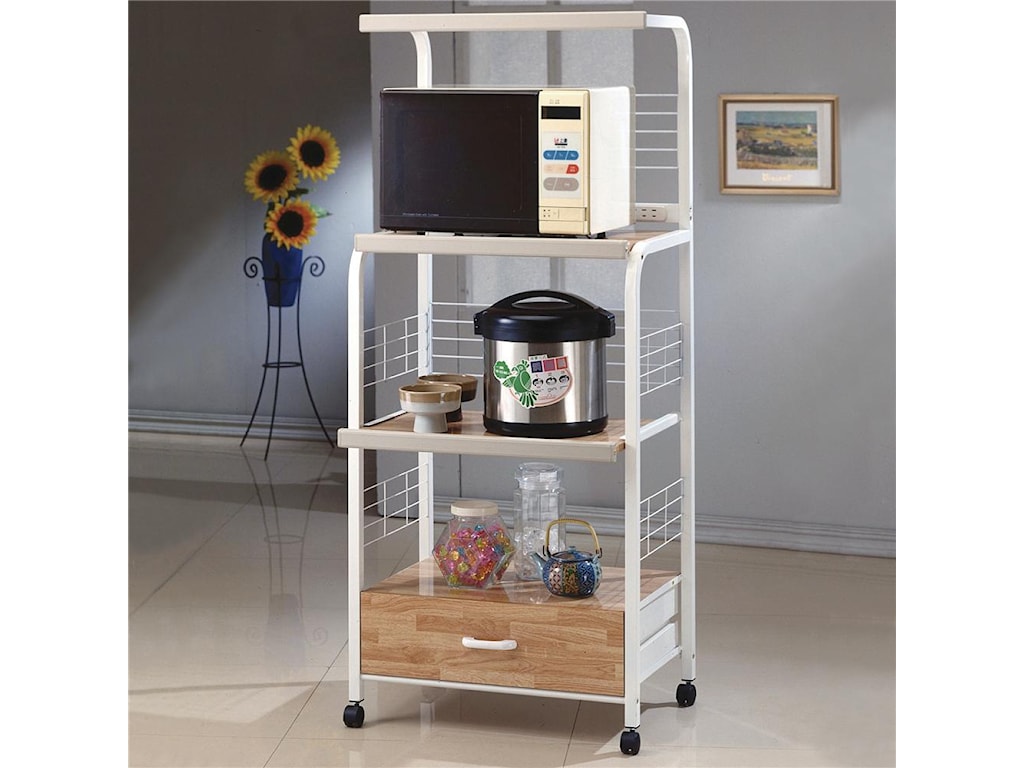 Crown Mark Miscellaneous 1304wh Kitchen Shelf With Casters Sam