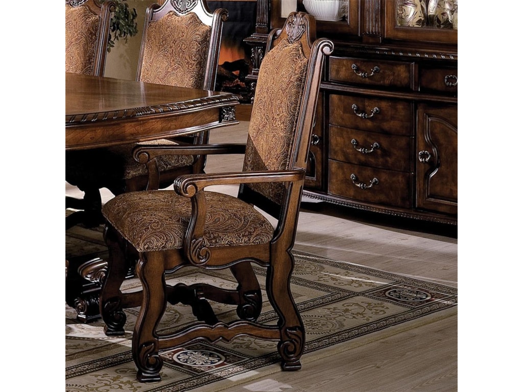 Crown Mark Neo Renaissance 2401a Dining Arm Chair With Crown Mark Neo Renaissance 2401a Dining Arm Chair With