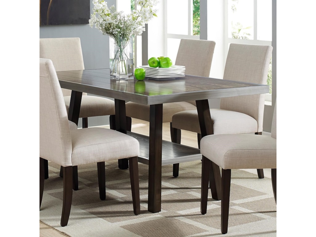 Crown Mark Olsen 2032t 3864 Transitional Dining Table With Shelf Crown Mark Olsen 2032t 3864 Transitional Dining Table With Shelf Household Furniture Tables