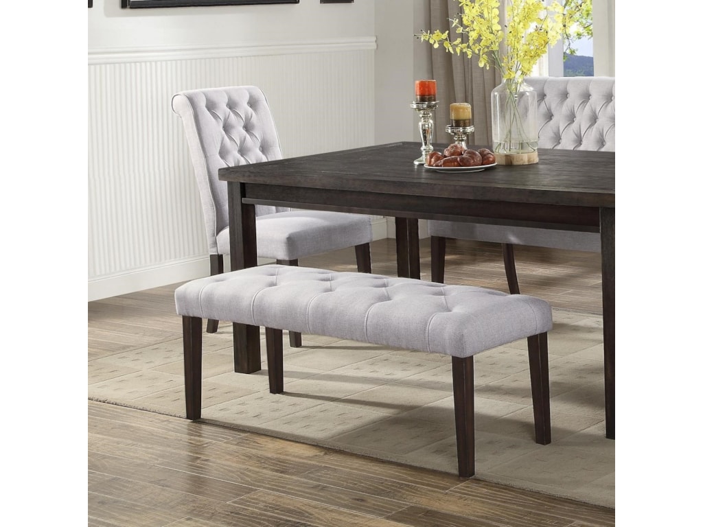 Crown Mark Palmer Dining 2022 Bench Upholstered With Palmer Dining Upholstered Bench With On Tufting By Crown Mark