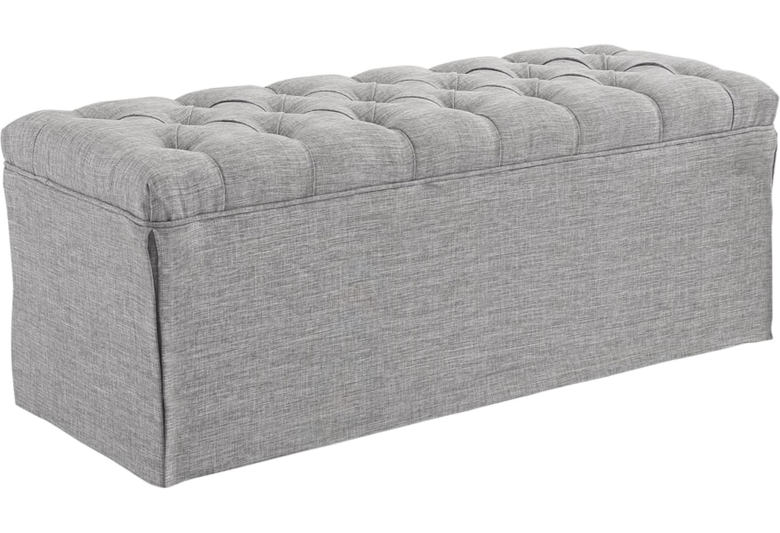 Crown Mark Palmer Dining Skirted Bench With Button Tufting