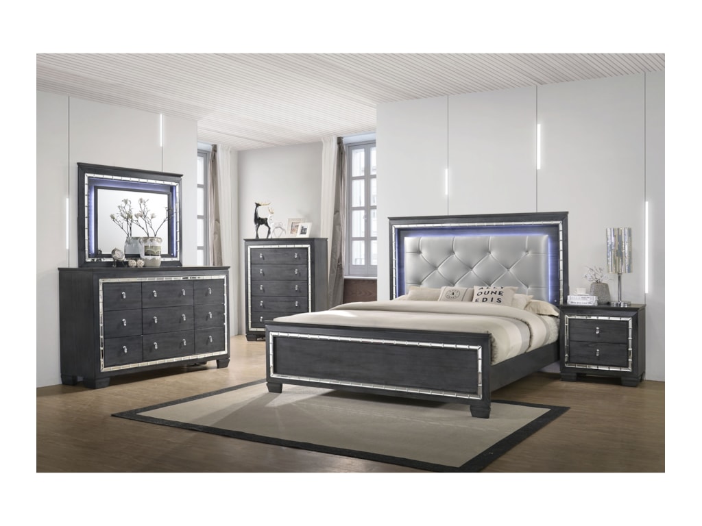 Crown Mark PerinaUpholstered Queen Bed