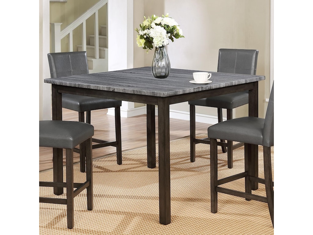 Crown Mark Pompei Two Tone Counter Height Dining Table With Weathered Grey Top Royal Furniture Pub Tables