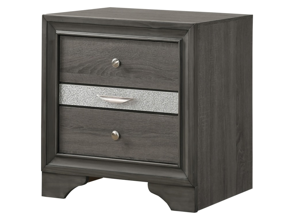 Crown Mark Regata B4650 2 Contemporary 3 Drawer Night Stand With Crown Mark Regata B4650 2 Contemporary 3 Drawer Night Stand With Felt Lined Household Furniture Stands
