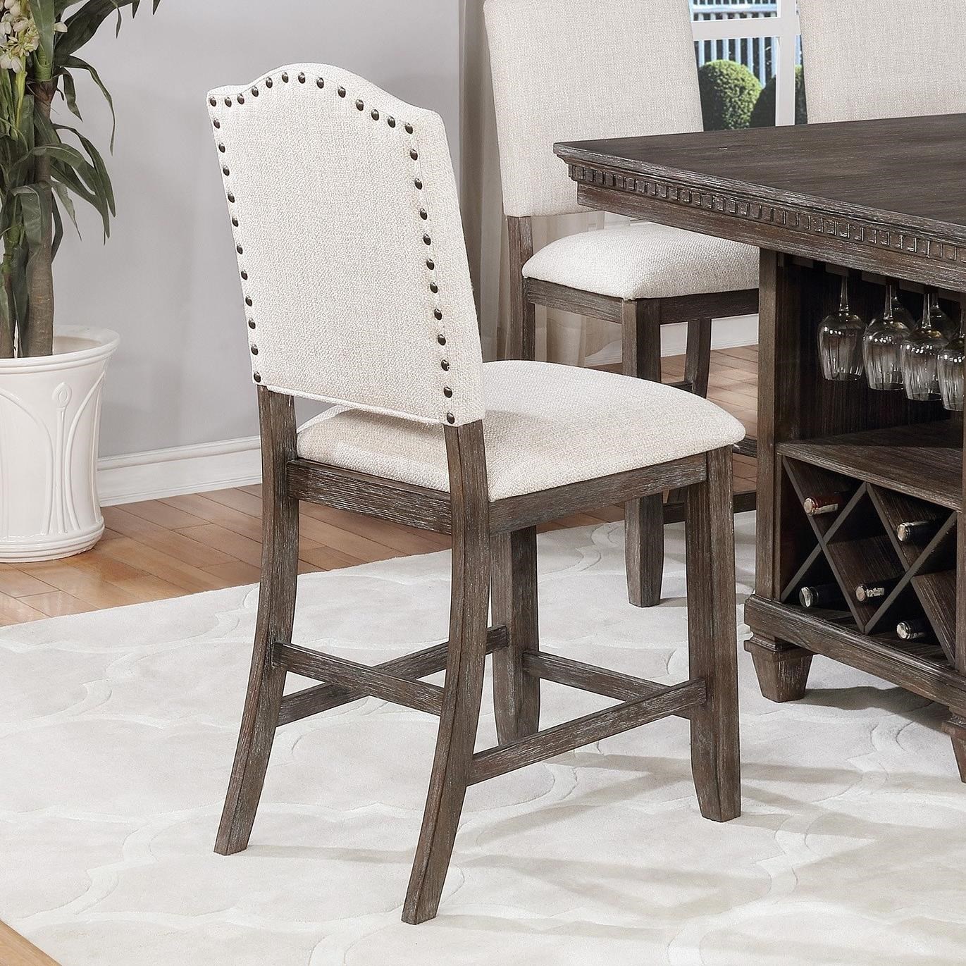 Crown Mark Furniture Regent 6 Piece Counter Height Dining Set Del Sol Furniture Table Chair Set With Bench