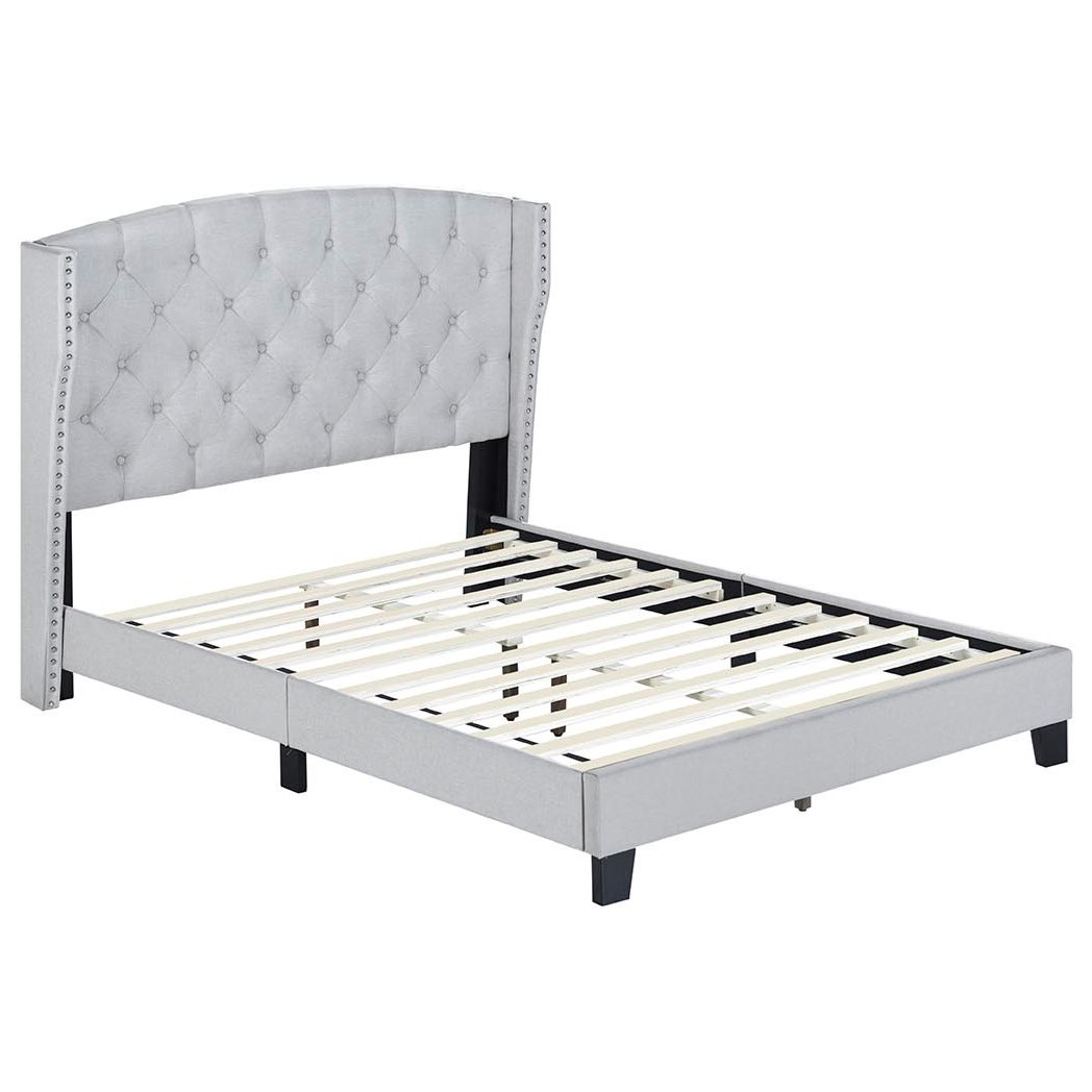 Crown Mark Rosemary 5266kh F Transitional Full Upholstered Bed With Button Tufting Corner Furniture Upholstered Beds