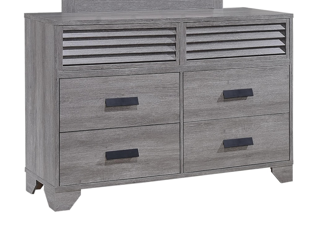 Sarter Casual Six Drawer Weathered Gray Dresser By Crown Mark At Royal Furniture