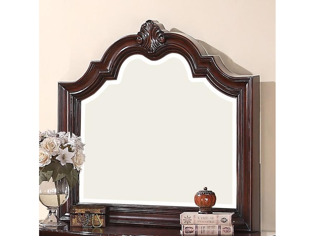 Crown Mark Sheffield B1100 11 Dresser Mirror With Wood Carved Frame Crown Mark Sheffielddresser Mirror