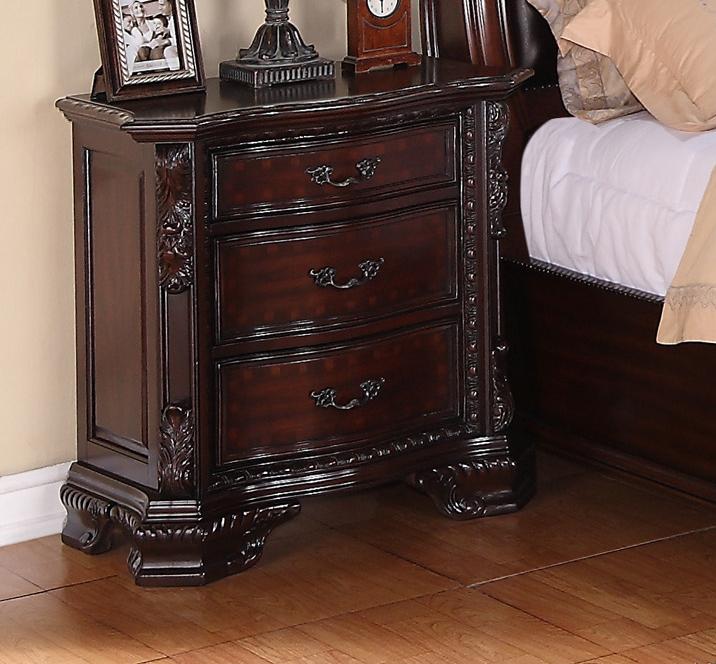 Crown Mark Sheffield B1100 2 Night Stand With Bracket Feet And
