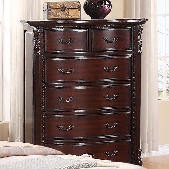 Crown Mark Sheffield B1100 4 Chest Of 6 Drawers With Bail Pulls