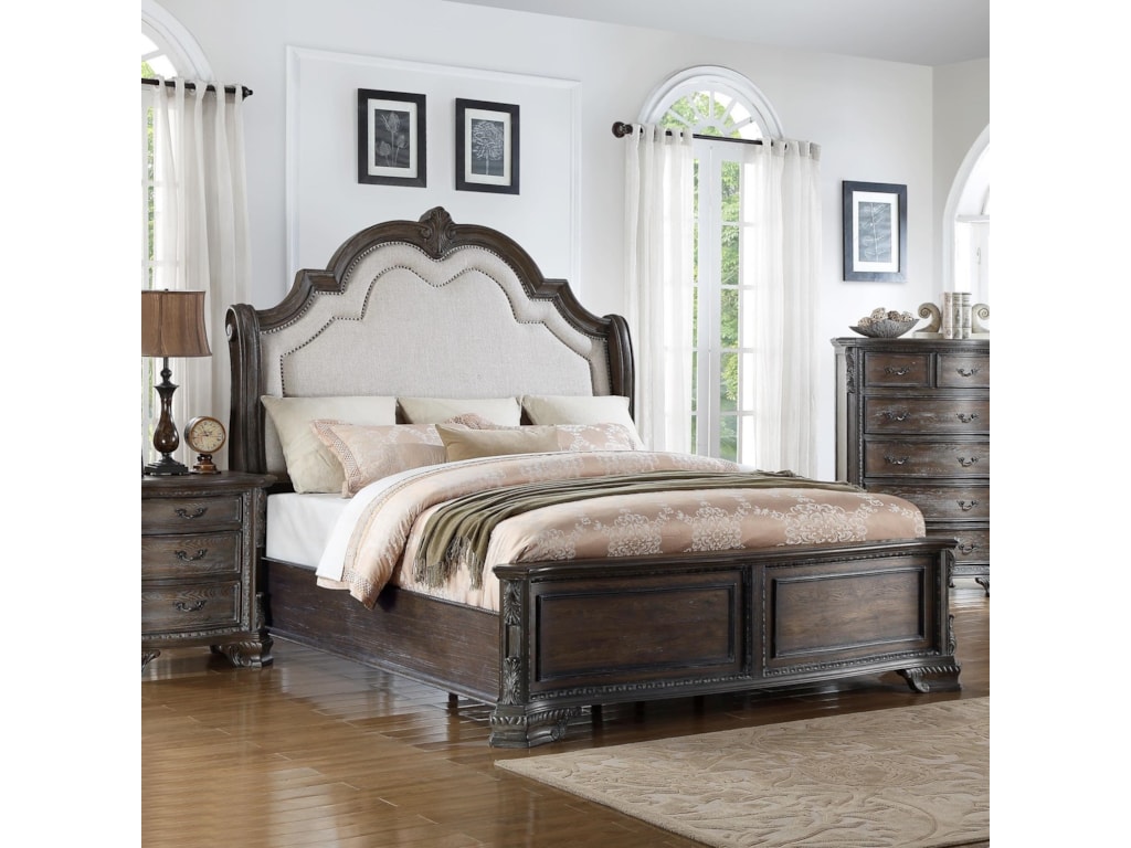 Del Sol Cm Sheffield King Panel Bed With Upholstered Headboard And