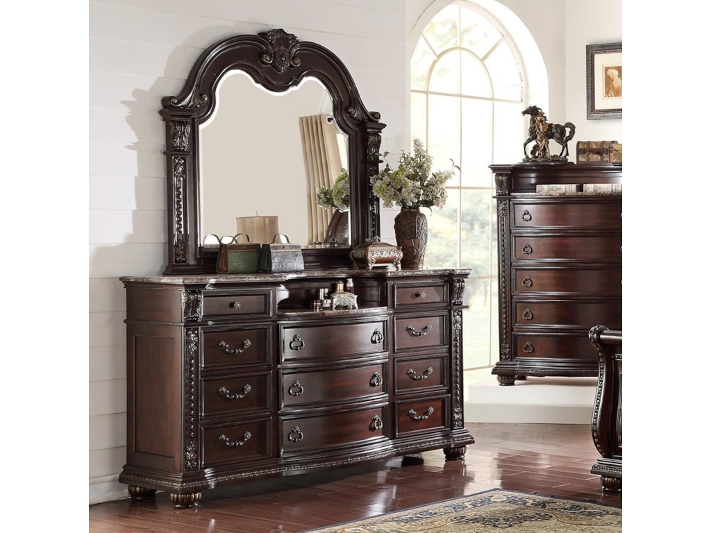 Crown Mark Furniture Stanley Bedroom Traditional Dresser And