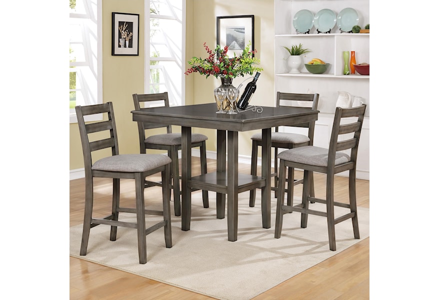 Royal Fair Tahoe 5 Piece Counter Height Table And Chairs Set