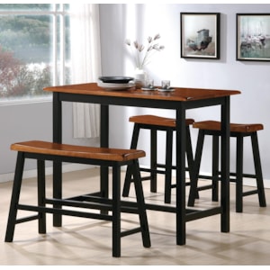 Crown Mark Tyler 2729set 4 Piece Counter Height Table Set With Chairs And Bench Dunk Bright Furniture Table Chair Set With Bench