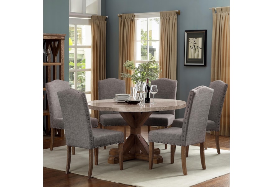 Crown Mark Vesper Dining Dining Set With Round Table Dunk