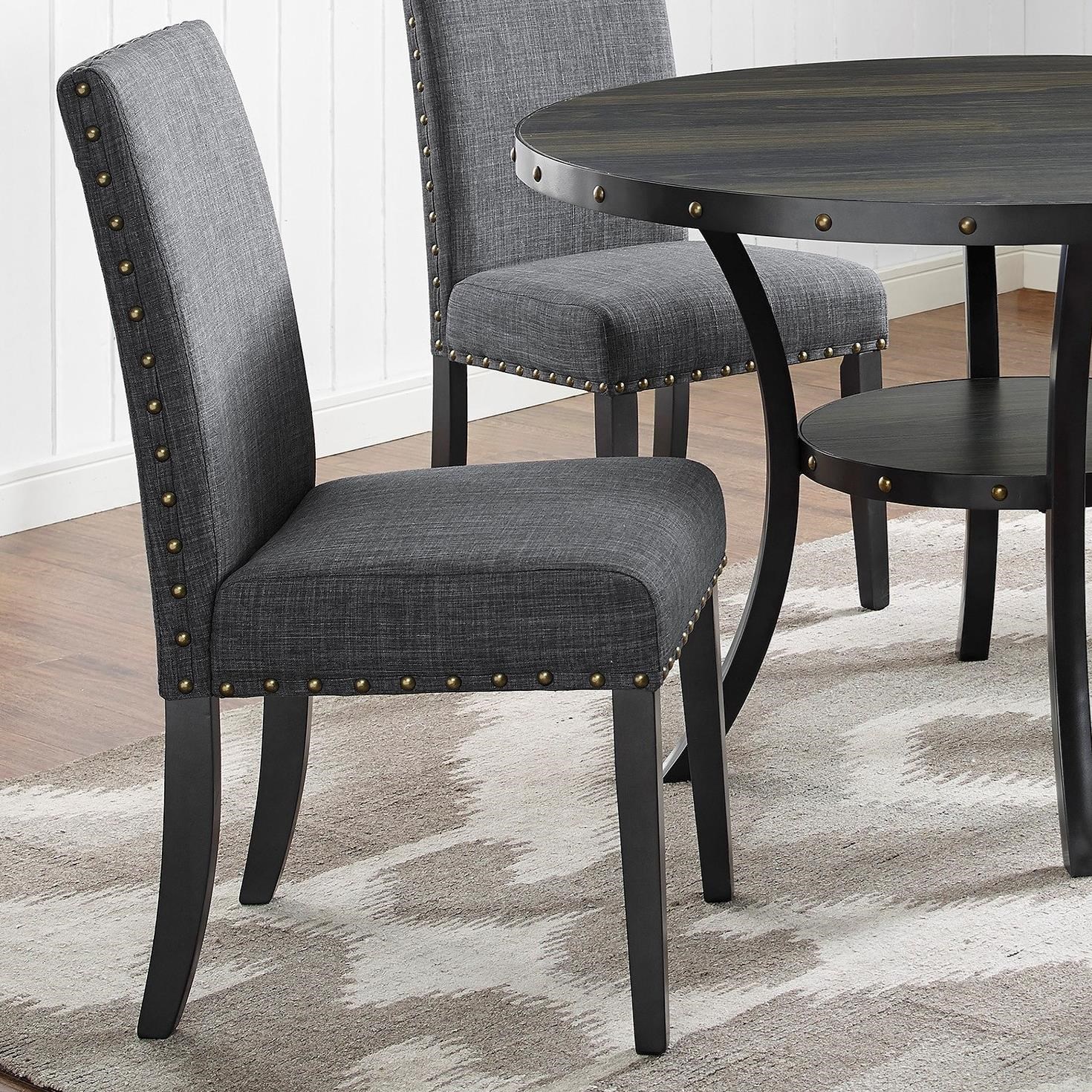 Crown Mark Wallace Transitional Dining Chair With Nailhead Trim