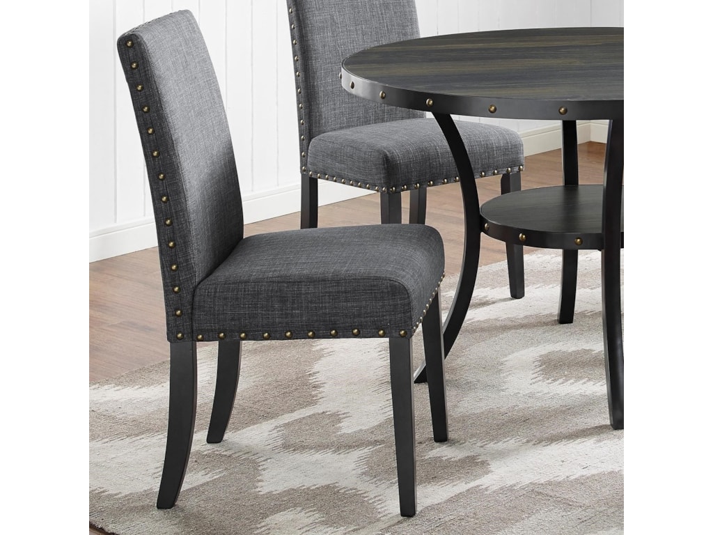 Crown Mark Wallace Transitional Dining Chair With Nailhead Trim