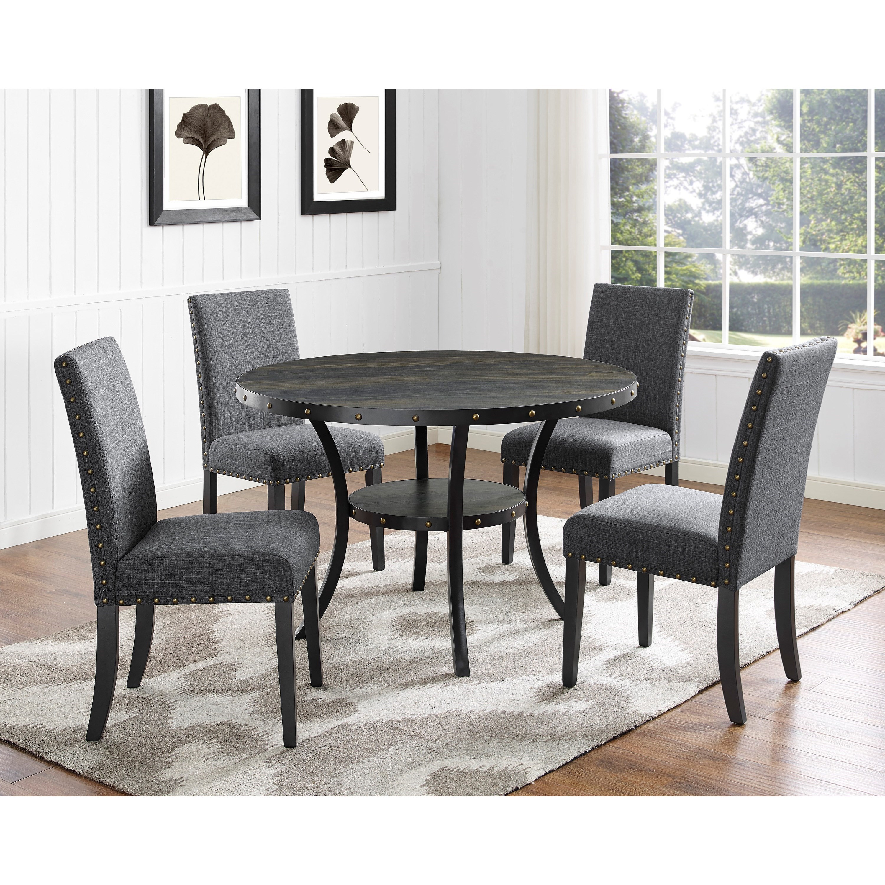 Crown Mark Wallace Five Piece Chair Table Set Rooms For Less