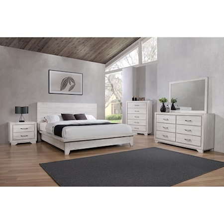 Belfort Essentials White Sands Contemporary 6 Drawer Dresser With