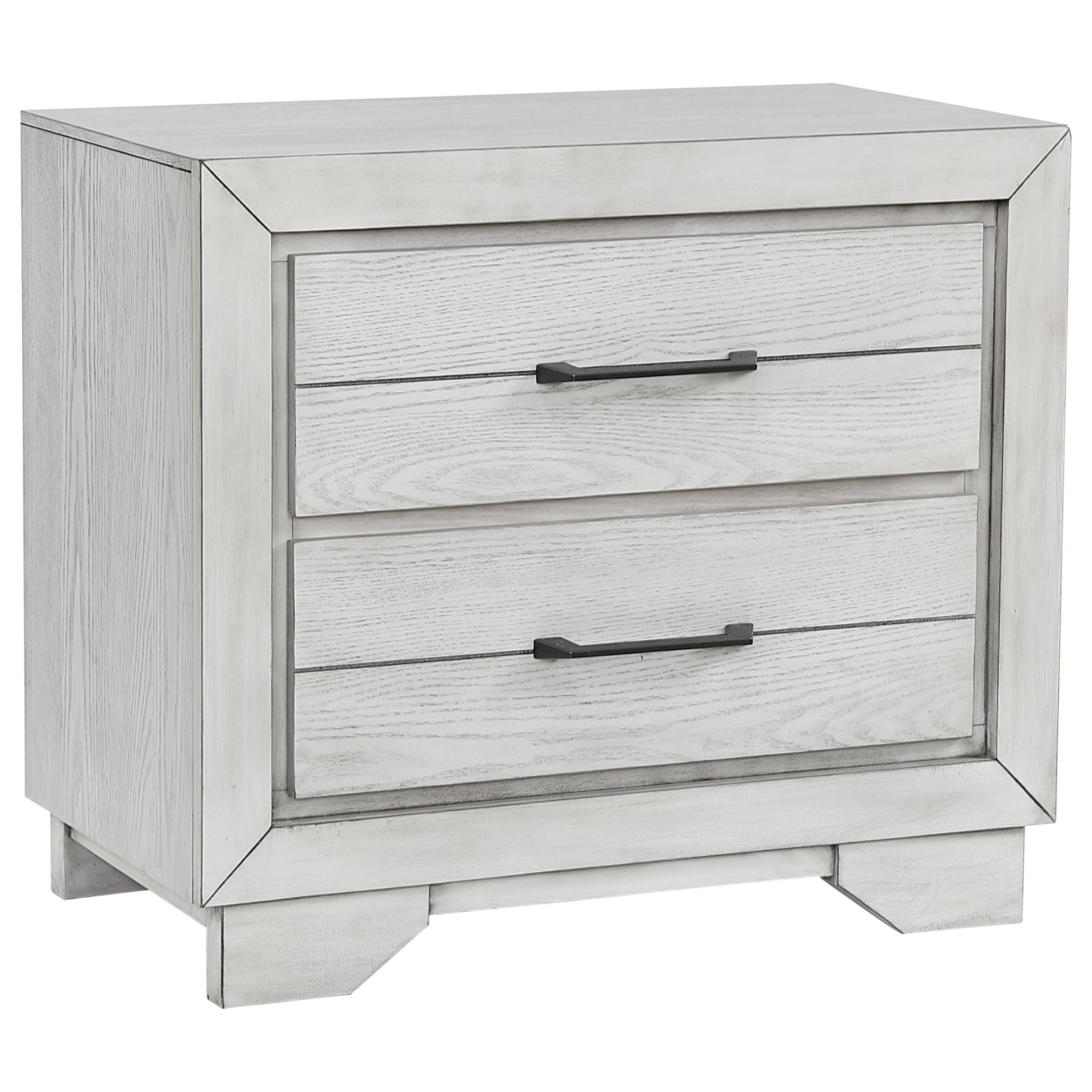 Crown Mark White Sands B8260 2 Contemporary 2 Drawer Nightstand