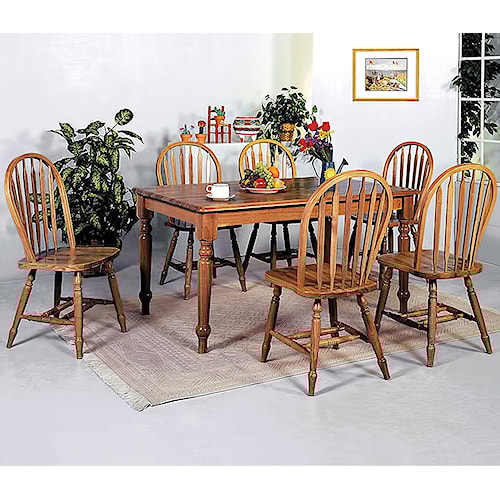 Crown Mark Windsor Solid 7 Piece Rectangular Leg Dining Table and ... Crown Mark Windsor Solid 7 Piece Rectangular Leg Dining Table and ...