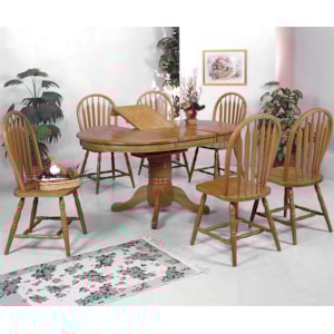 Crown Mark Windsor Solid 7 Piece Oval Dining Table And Side Chairs