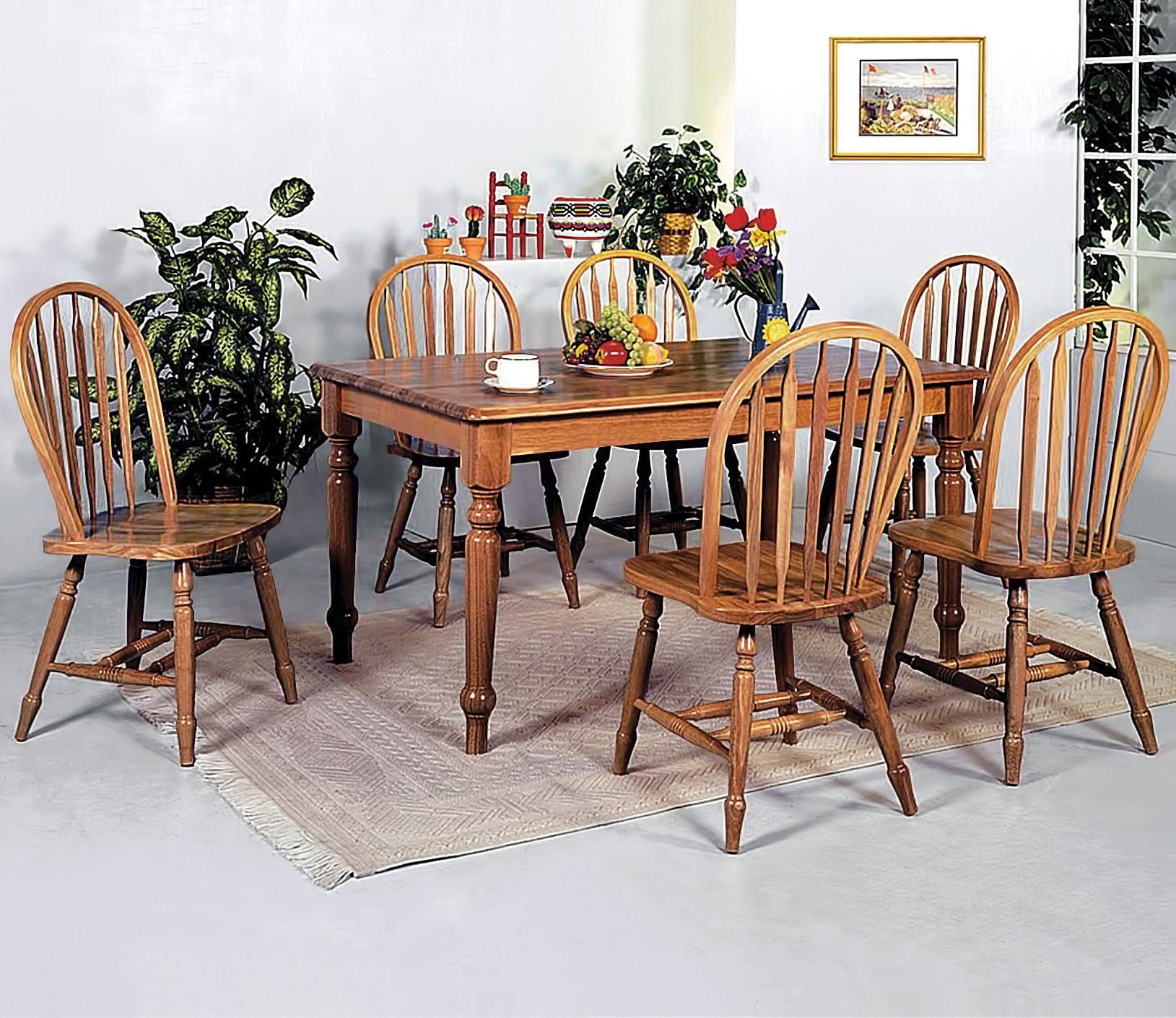 Crown Mark Windsor Solid 1059 D Oak Spindle Back Dining Side Chair
