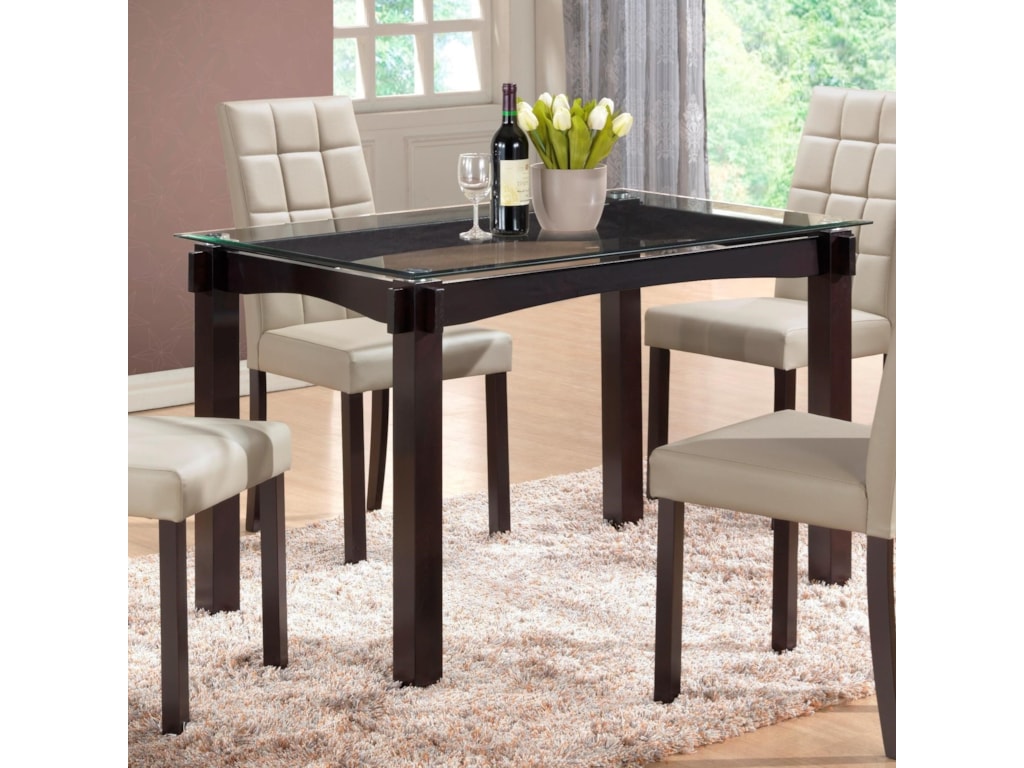 Crown Mark Zora Floating Gl Top Dining Table Miskelly Furniture Crown Mark Zoragl Top Dining Table