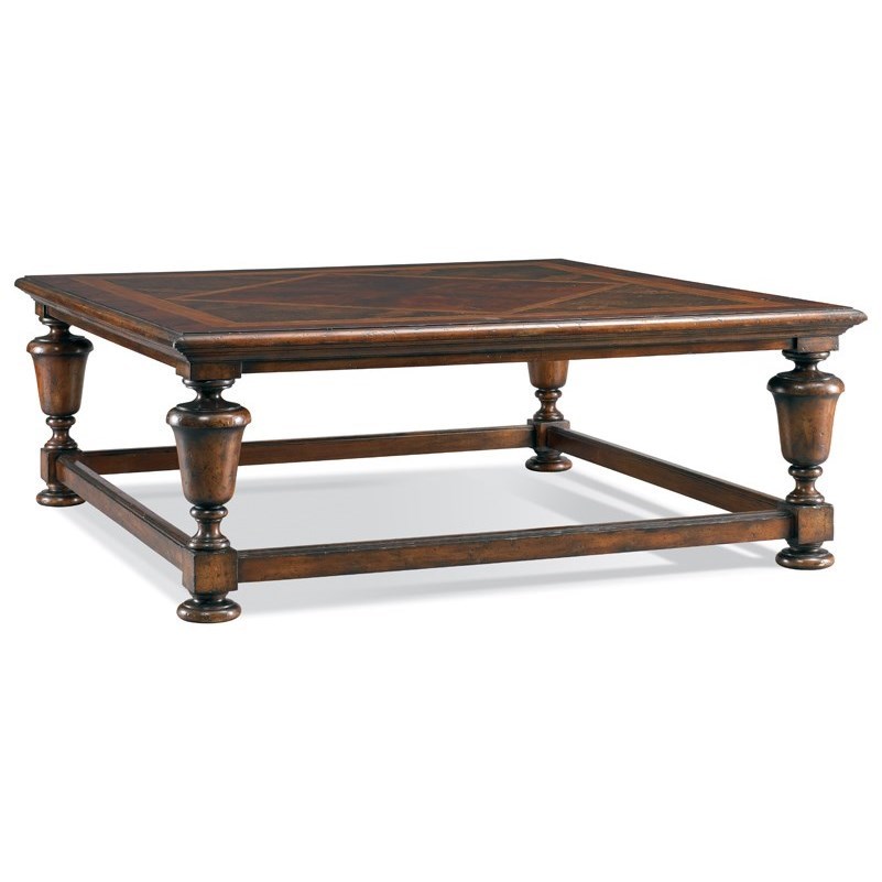 Square Cocktail Table with Decorative Top Design