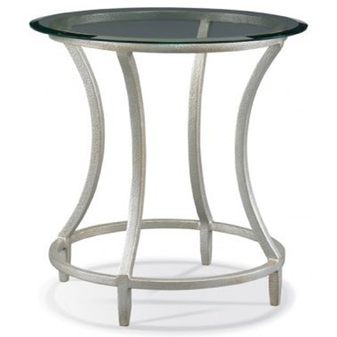 Round Side Table with Laid-On Glass Top