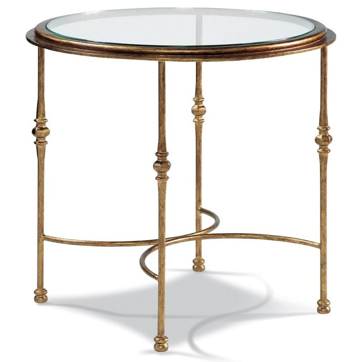 Round End Table with Clear Glass Top