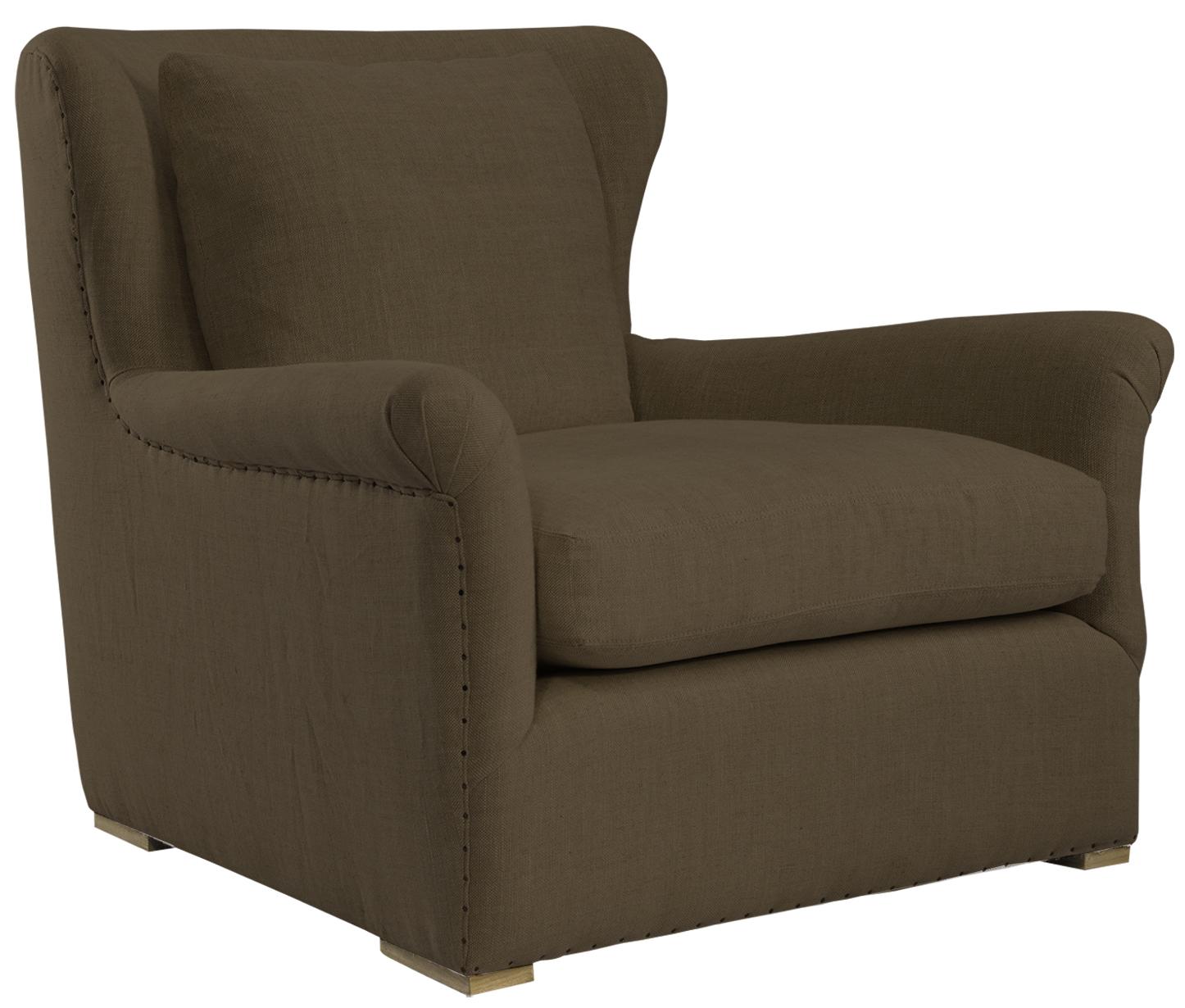 Winslow Contemporary Brown Linen Lounge Chair Sprintz Furniture