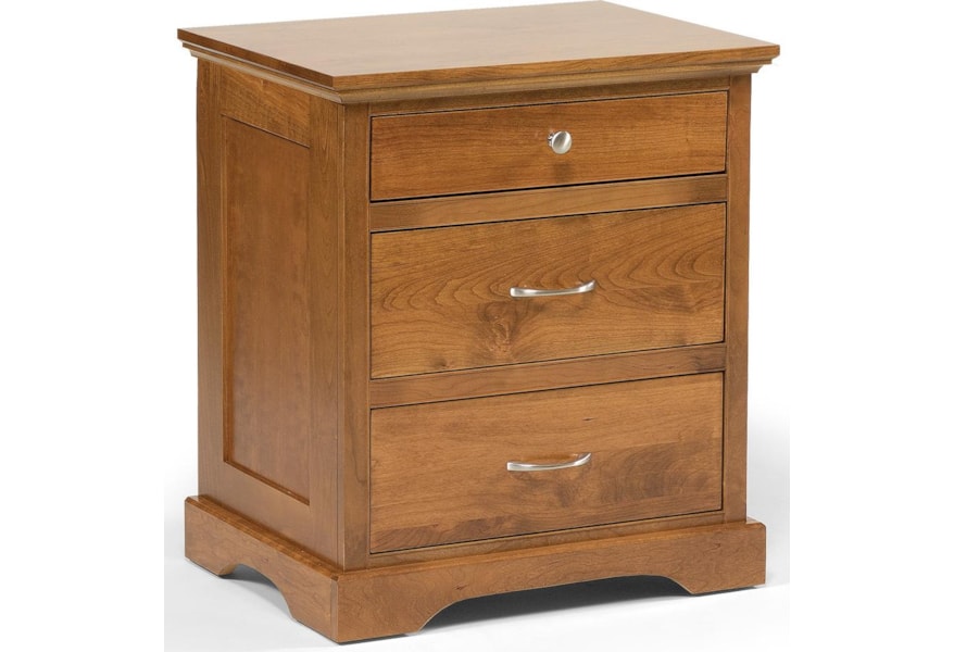 Daniel S Amish Elegance 3 Drawer Nightstand Westrich Furniture Appliances Night Stands