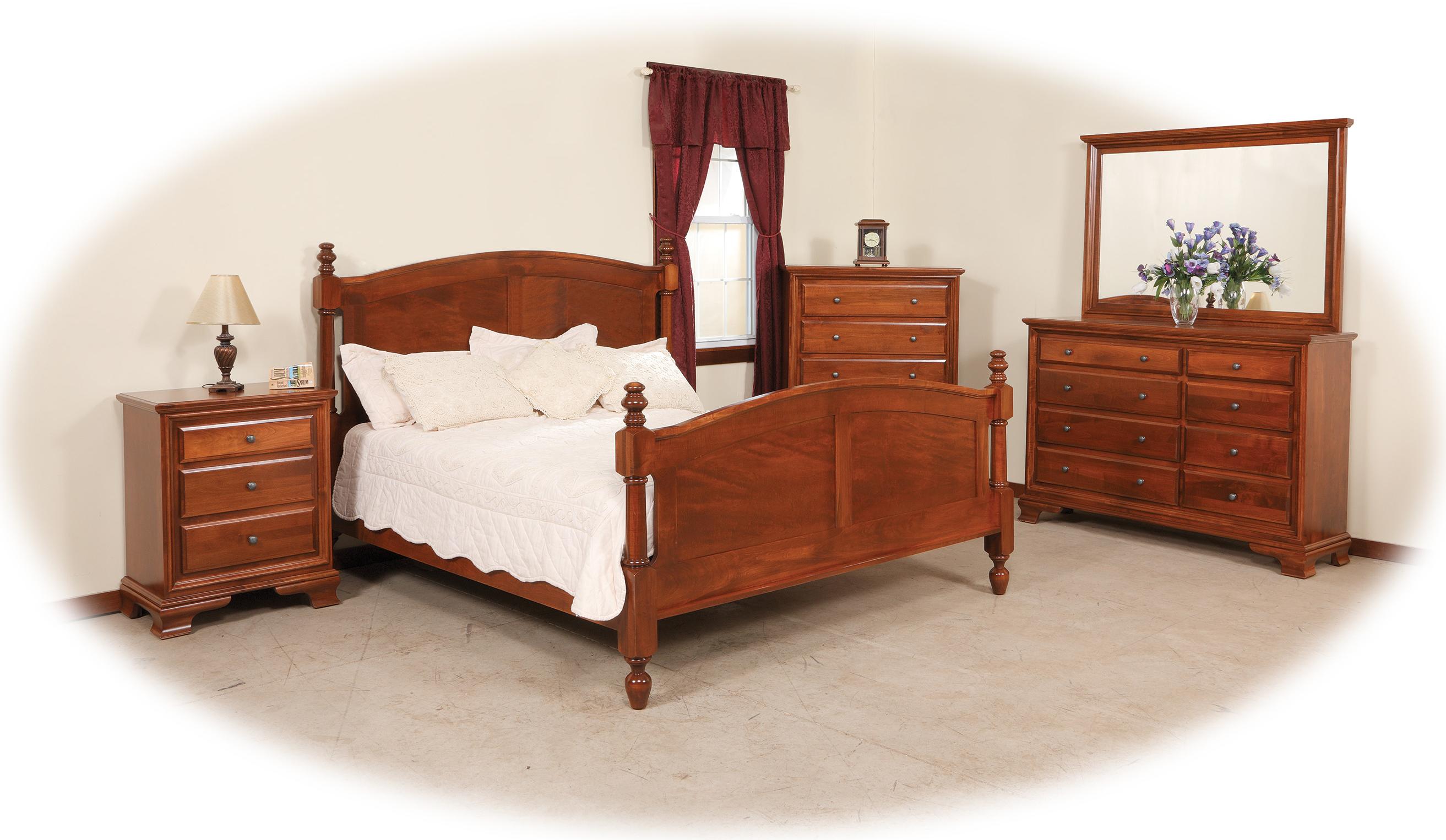 Daniel S Amish Classic Queen Pedestal Bed W 60 Storage Drawer On