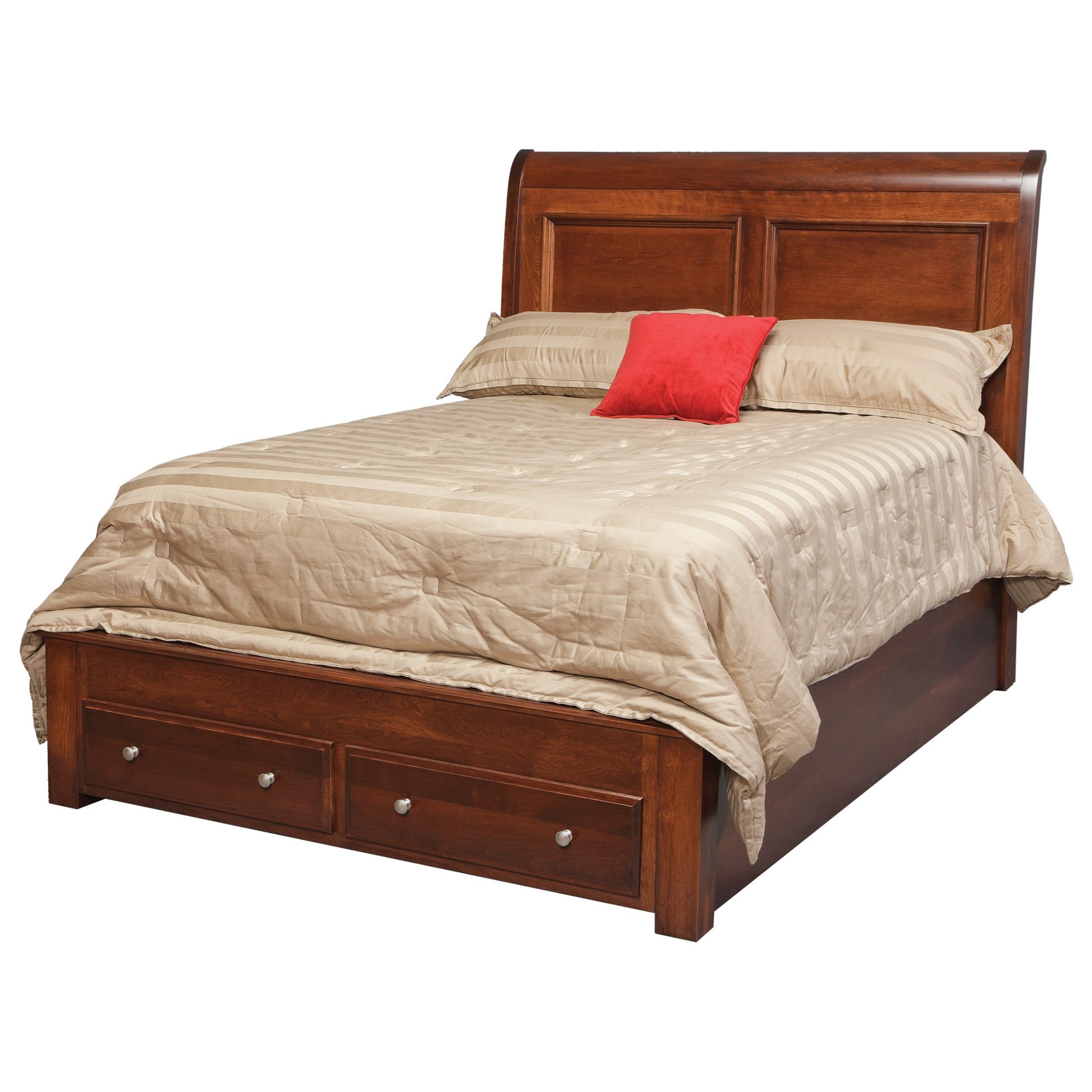 Daniel S Amish Classic 30 8013 32 4063 03 Queen Size Pedestal Footboard Bed With 2 Drawers On End Gill Brothers Furniture Panel Beds