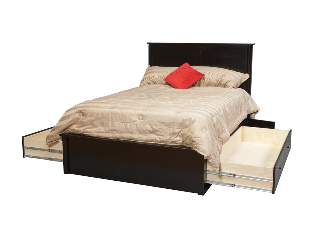 Cosmopolitan Full Pedestal Bed W 60 Storage Drawers On Each Side Sadler S Home Furnishings Platform Beds Low Profile Beds