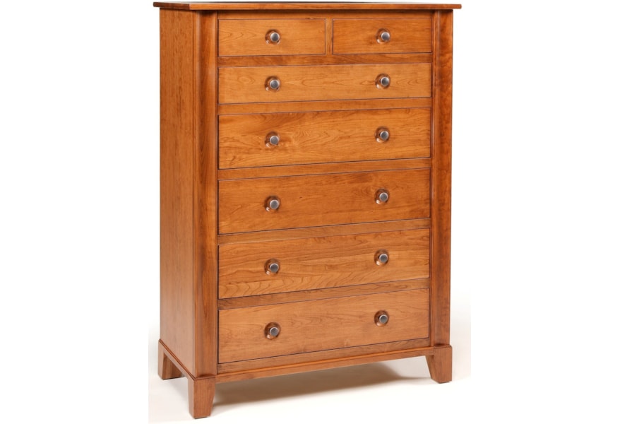 Daniel S Amish Cosmopolitan Customizable Solid Wood 7 Drawer Chest Saugerties Furniture Mart Drawer Chests