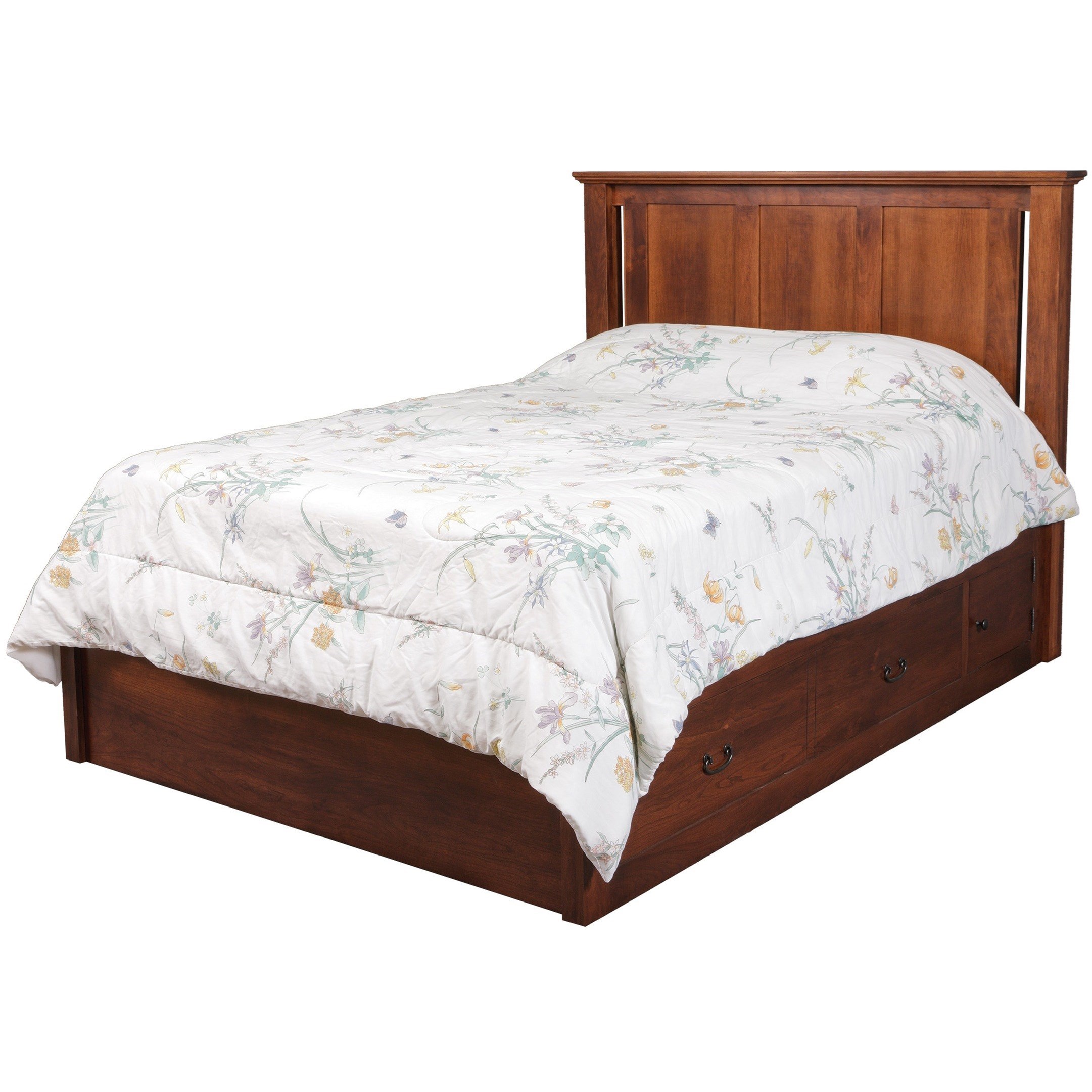 Daniel S Amish Elegance Queen Pedestal Bed With 60 Wide