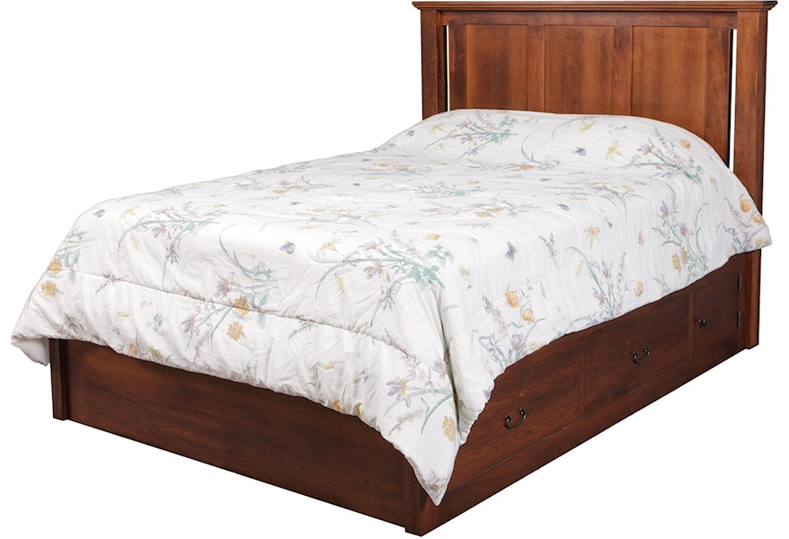 Daniel S Amish Elegance Queen Pedestal Bed With 60 Wide