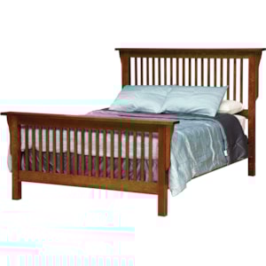 Daniels Amish Mission Queen Mission Style Frame Bed With Headboard Footboard Slat Detail Sprintz Furniture Panel Beds