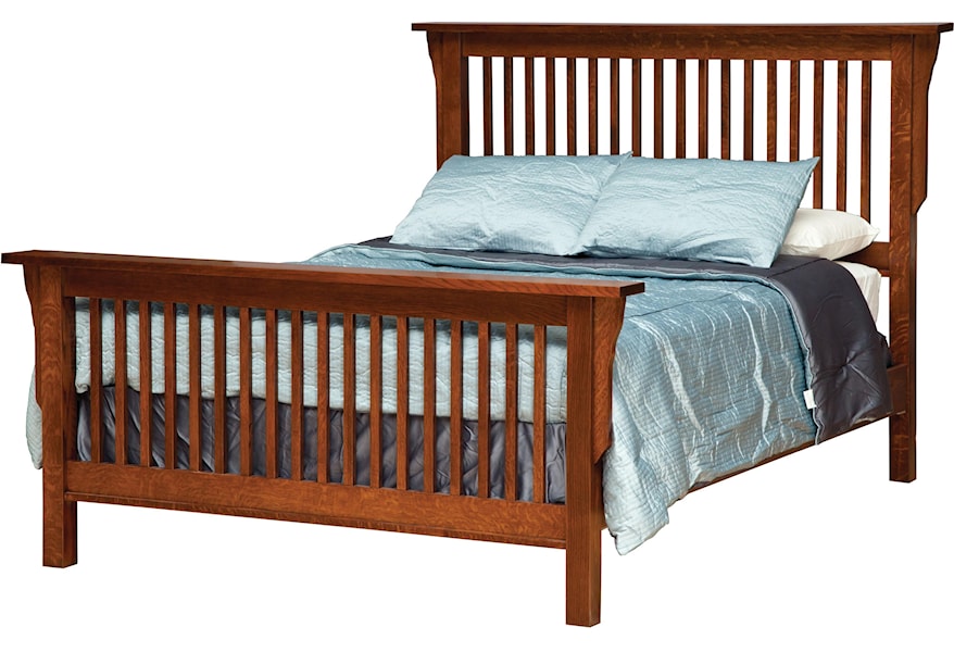 Daniel S Amish Mission California King Mission Style Frame Bed With Headboard Footboard Slat Detail Belfort Furniture Panel Beds
