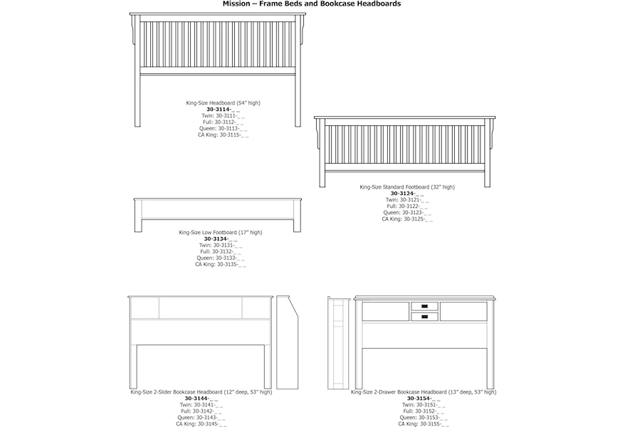 Daniel S Amish Mission King Mission Style Frame Bed With Headboard Footboard Slat Detail Belfort Furniture Panel Beds