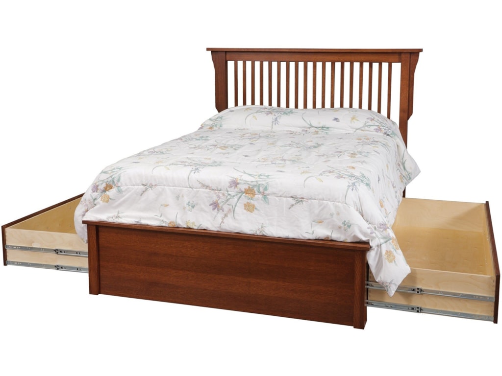 Daniel S Amish Mission 30 3113 32 3183 93 23 Queen Pedestal Bed W Daniel S Amish Missionqueen Pedestal Bed W Storage Drawer