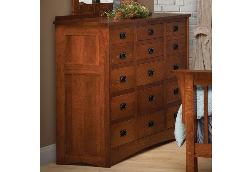 Daniel S Amish Mission 15 Drawer Solid Wood Triple Dresser With 42