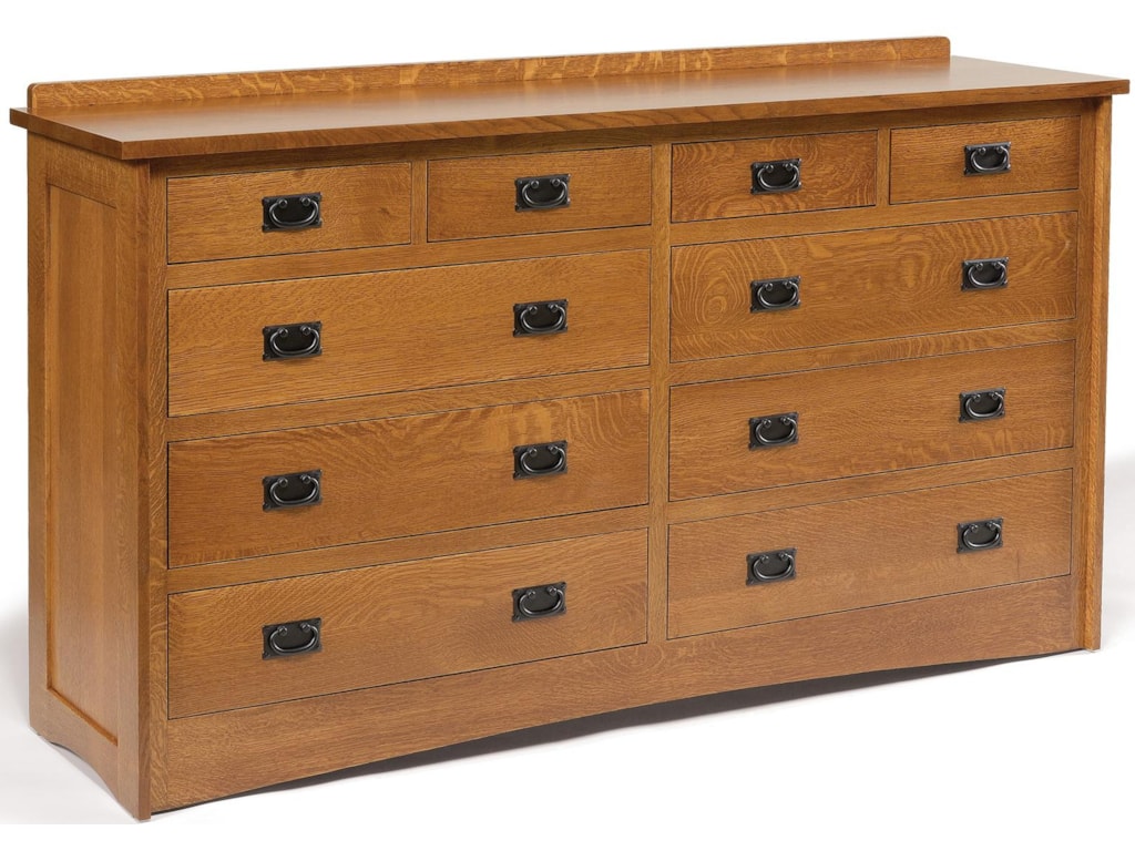 Daniel S Amish Mission 35 3140 10 Drawer Solid Wood Double Dresser Daniel S Amish Missiondouble Dresser