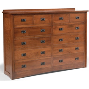 Daniel S Amish Mission 35 3142 12 Drawer Solid Wood Double Dresser Pilgrim Furniture City Dressers