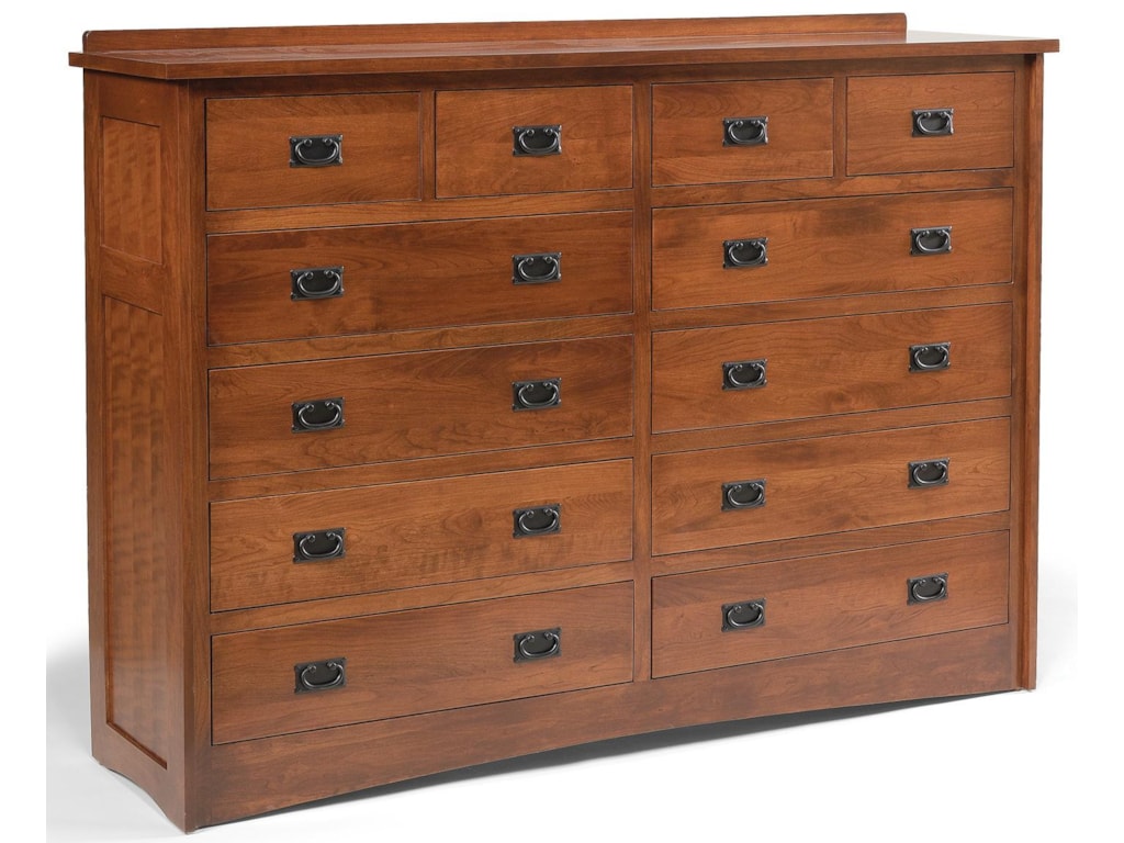 Daniel S Amish Mission 12 Drawer Solid Wood Double Dresser