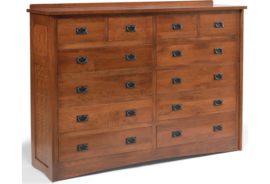 Daniel S Amish Mission 35 3142 12 Drawer Solid Wood Double Dresser