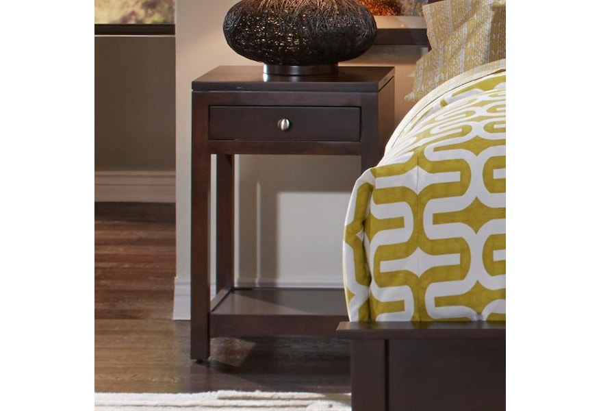Daniel S Amish Modern Single Drawer Night Stand With Shelf Belfort Furniture Night Stands
